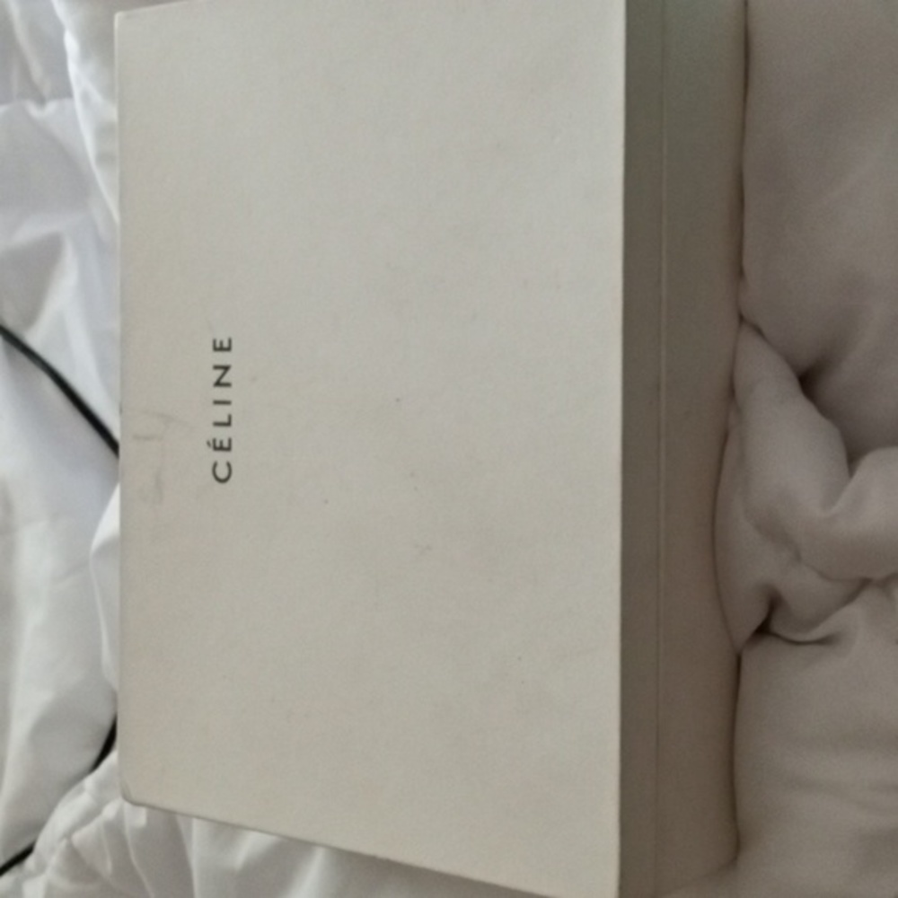 CELINE Large Flap Multifunction Wallet. Black exterior and yellow interior.